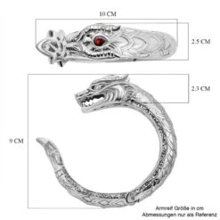 Royal Bali Kollektion -Roter Granat Armreif, Ca. 19 Cm, 925 Silber 98,2 G, Ca. 1.70 Ct -Mode Zubehör Geschäft 7301774 5