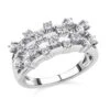 Moissanit Ring 925 Silber Rhodiniert (Größe 18.00) Ca. 0,82 Ct