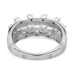 Moissanit Ring 925 Silber Rhodiniert (Größe 18.00) Ca. 0,82 Ct -Mode Zubehör Geschäft 7303594 4