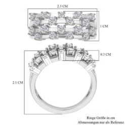 Moissanit Ring 925 Silber Rhodiniert (Größe 18.00) Ca. 0,82 Ct -Mode Zubehör Geschäft 7303594 5