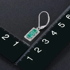 AAA Kagem Sambia Smaragd Und Zirkon Ohrringe 925 Silber Rhodiniert Ca. 1,72 Ct -Mode Zubehör Geschäft 7310263 2