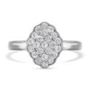 Weißer Diamant Ring 925 Silber Platiniert (Größe 20.00) Ca. 0,50 Ct