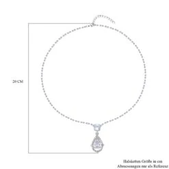 Weißer Zirkonia, Weißer Kristall Halskette Ca. 50 Cm Reines Messing Ca. 8,00 Ct -Mode Zubehör Geschäft 7320086 3
