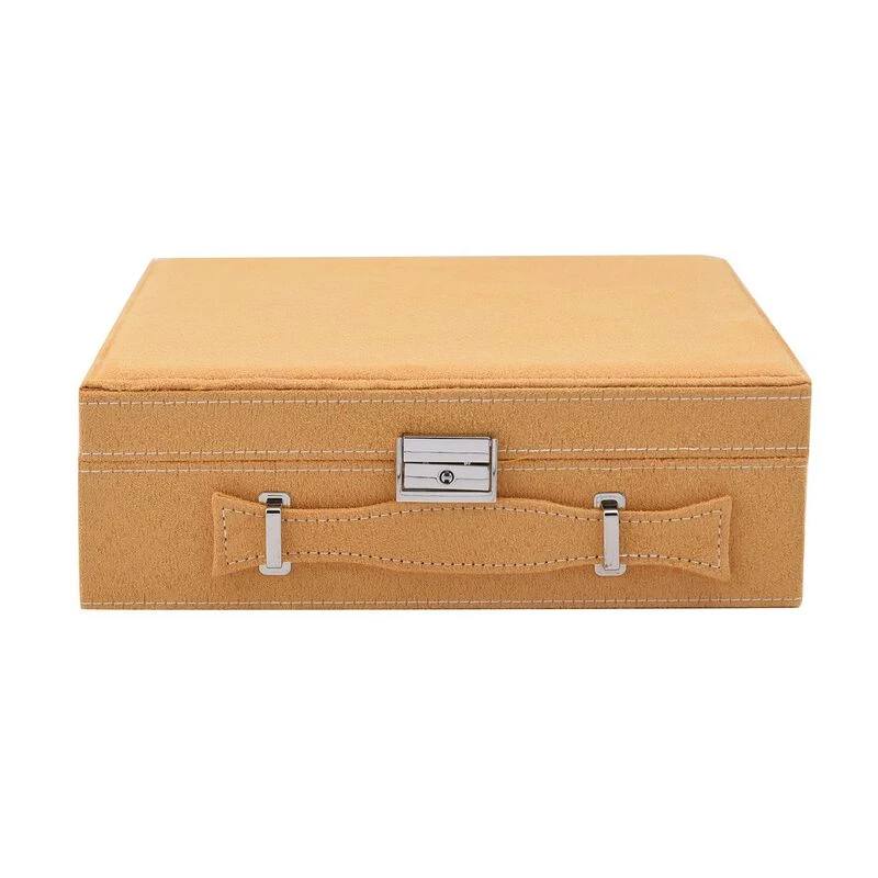 2-lagiges Schmuckkästchen, Herausnehmbarem Tablett, Anlaufgeschütztes Futter, 25,9 X 25,9 X 8,1 Cm, Biege 2 2-lagiges Schmuckkästchen, Herausnehmbarem Tablett, Anlaufgeschütztes Futter, 25,9 X 25,9 X 8,1 Cm, Biege – Bild 2