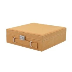 2-lagiges Schmuckkästchen, Herausnehmbarem Tablett, Anlaufgeschütztes Futter, 25,9 X 25,9 X 8,1 Cm, Biege 9 2-lagiges Schmuckkästchen, Herausnehmbarem Tablett, Anlaufgeschütztes Futter, 25,9 X 25,9 X 8,1 Cm, Biege -Mode Zubehör Geschäft 7380340 2