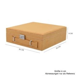 2-lagiges Schmuckkästchen, Herausnehmbarem Tablett, Anlaufgeschütztes Futter, 25,9 X 25,9 X 8,1 Cm, Biege 13 2-lagiges Schmuckkästchen, Herausnehmbarem Tablett, Anlaufgeschütztes Futter, 25,9 X 25,9 X 8,1 Cm, Biege -Mode Zubehör Geschäft 7380340 6