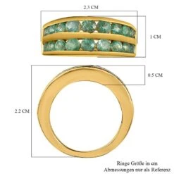 AAA Kagem Sambischer Smaragd Ring, 925 Silber Gelbgold Vermeil (Größe 17.00) Ca. 1.66 Ct -Mode Zubehör Geschäft 7384033 6