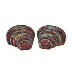 10er-Set Schmuckbeutel Mit Reißverschluss, 22x14.5cm, 7.5x12cm, 14x10cm, 11x9cm, 9x7.5cm, Schwarz