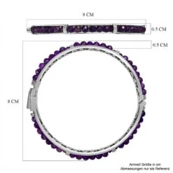 Afrikanischer Amethyst Armreif, Ca. 19 Cm, Reines Messing Platiniert, Ca. 20.45 Ct -Mode Zubehör Geschäft 7437021 4