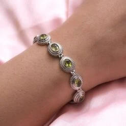Natürliches Peridot Armband, Ca. 19 Cm, Edelstahl Ca. 9.88 Ct -Mode Zubehör Geschäft 7472079 2