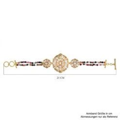 Natürliches, äthiopisches Welo Opal, Mehrfarbiges Turmalin Armband, Ca. 19 Cm, 925 Silber Gelbgold Vermeil Ca. 24.23 Ct -Mode Zubehör Geschäft 7479625 4