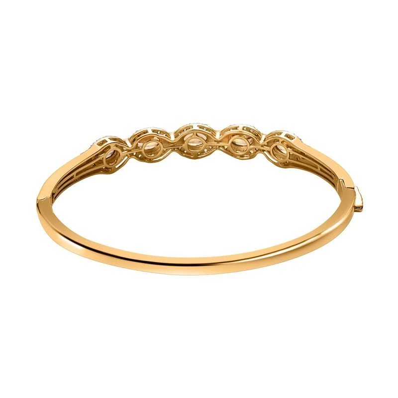 AA Natürlicher Goldener Tansanit, Weißer Zirkon Armreif Ca. 19 Cm 925 Silber Gelbgold Vermeil Ca. 4.37 Ct 5 AA Natürlicher Goldener Tansanit, Weißer Zirkon Armreif Ca. 19 Cm 925 Silber Gelbgold Vermeil Ca. 4.37 Ct – Bild 5