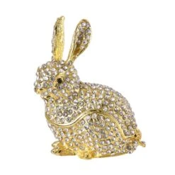 Kaninchen Deko Schmuckdose Mit Goldüberzug, Größe6.5x4x8 Cm