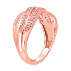 Natürlicher, Rosa Diamant Ring, 925 Silber Roségold Vermeil (Größe 16.00) Ca. 0.20 Ct -Mode Zubehör Geschäft 7491395 3
