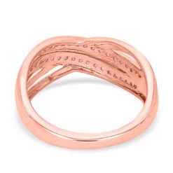 Natürlicher, Rosa Diamant Ring, 925 Silber Roségold Vermeil (Größe 16.00) Ca. 0.20 Ct -Mode Zubehör Geschäft 7491395 4