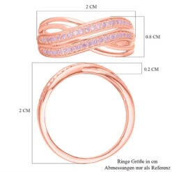 Natürlicher, Rosa Diamant Ring, 925 Silber Roségold Vermeil (Größe 16.00) Ca. 0.20 Ct -Mode Zubehör Geschäft 7491395 5