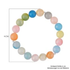 Mehrfarbiges Beryll, Smaragd, Aquamarin, Morganit, Heliodor-Armband(10-12mm), Ca. 18 Cm 925 Silber Rhodiniert Ca. 200.00 Ct -Mode Zubehör Geschäft 7504685 4