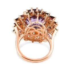 Hanabi Schliff - Rose De France Amethyst Und Mehrfarbiger Turmalin-Ring, 925 Silber Roségold Vermeil (Größe 18.00) Ca. 14.22 Ct 12 Hanabi Schliff - Rose De France Amethyst Und Mehrfarbiger Turmalin-Ring, 925 Silber Roségold Vermeil (Größe 18.00) Ca. 14.22 Ct -Mode Zubehör Geschäft 7504836 5