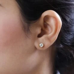 Triphan Ohrringe, 925 Silber Gelbgold Vermeil Ca. 1.21 Ct -Mode Zubehör Geschäft 7509644 2