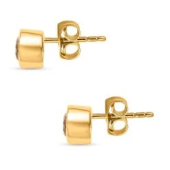 Triphan Ohrringe, 925 Silber Gelbgold Vermeil Ca. 1.21 Ct -Mode Zubehör Geschäft 7509644 3