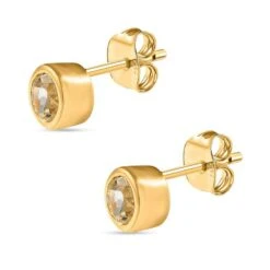 Triphan Ohrringe, 925 Silber Gelbgold Vermeil Ca. 1.21 Ct -Mode Zubehör Geschäft 7509644 4