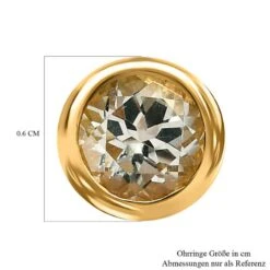 Triphan Ohrringe, 925 Silber Gelbgold Vermeil Ca. 1.21 Ct -Mode Zubehör Geschäft 7509644 5