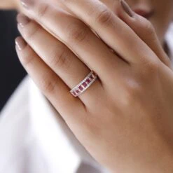 AAA Afrikanischer Rubin (Fissure Gefüllt), Weißer Zirkon Ring, 925 Silber Gelbgold Vermeil (Größe 18.00) Ca. 1.35 Ct 9 AAA Afrikanischer Rubin (Fissure Gefüllt), Weißer Zirkon Ring, 925 Silber Gelbgold Vermeil (Größe 18.00) Ca. 1.35 Ct -Mode Zubehör Geschäft 7512464 2