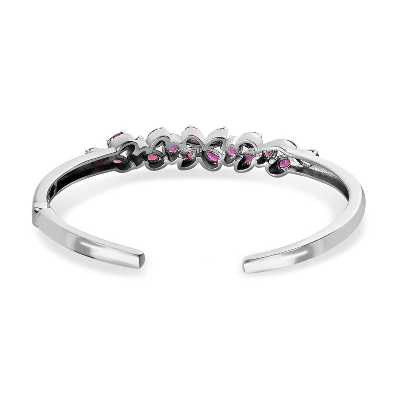 Afrikanischer Rubin (Fissure Gefüllt) Armreif, Ca. 19 Cm Edelstahl, Ca. 4.52 Ct 5 Afrikanischer Rubin (Fissure Gefüllt) Armreif, Ca. 19 Cm Edelstahl, Ca. 4.52 Ct – Bild 5