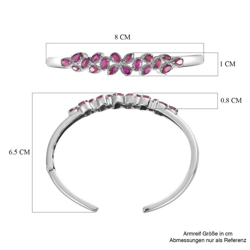 Afrikanischer Rubin (Fissure Gefüllt) Armreif, Ca. 19 Cm Edelstahl, Ca. 4.52 Ct 6 Afrikanischer Rubin (Fissure Gefüllt) Armreif, Ca. 19 Cm Edelstahl, Ca. 4.52 Ct – Bild 6