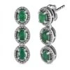 Kagem Sambischer Smaragd Ohrringe, 925 Silber Platiniert Ca. 0.82 Ct