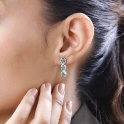 Kagem Sambischer Smaragd Ohrringe, 925 Silber Platiniert Ca. 0.82 Ct -Mode Zubehör Geschäft 7517577 2