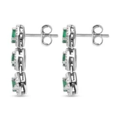 Kagem Sambischer Smaragd Ohrringe, 925 Silber Platiniert Ca. 0.82 Ct -Mode Zubehör Geschäft 7517577 3