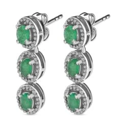 Kagem Sambischer Smaragd Ohrringe, 925 Silber Platiniert Ca. 0.82 Ct -Mode Zubehör Geschäft 7517577 4