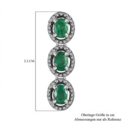 Kagem Sambischer Smaragd Ohrringe, 925 Silber Platiniert Ca. 0.82 Ct -Mode Zubehör Geschäft 7517577 5