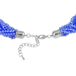 Blaue Facettierte Glaskugel Strang Halskette, Ca. 45+5 Cm -Mode Zubehör Geschäft 7519283 3
