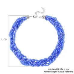 Blaue Facettierte Glaskugel Strang Halskette, Ca. 45+5 Cm -Mode Zubehör Geschäft 7519283 4
