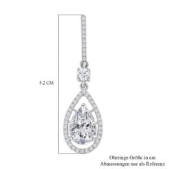 Weißer Zirkonia Ohrringe, Ca. 4.00 Ct -Mode Zubehör Geschäft 7522568 4