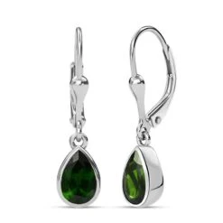 Natürlicher Chromdiopsid Ohrringe 925 Silber Platiniert Ca. 1.79 Ct -Mode Zubehör Geschäft 7522958 3
