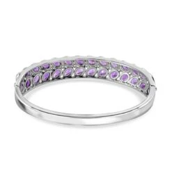 Afrikanischer Amethyst, Weißer Zirkon Armreif, Ca. 19 Cm Edelstahl, Ca. 12.20 Ct -Mode Zubehör Geschäft 7522968 4