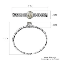 AAA Prasiolith, Weißer Zirkon Armreif, Ca. 19 Cm Edelstahl, Ca. 5.84 Ct -Mode Zubehör Geschäft 7524077 5