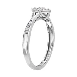 Weißer Diamant Ring, 925 Silber Platiniert, (Größe 18.00) Ca. 0.15 Ct 9 Weißer Diamant Ring, 925 Silber Platiniert, (Größe 18.00) Ca. 0.15 Ct -Mode Zubehör Geschäft 7532307 3