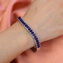 Afrikanischer Amethyst Armreif, Ca. 19 Cm, Edelstahl Ca. 7.84 Ct -Mode Zubehör Geschäft 7532429 2