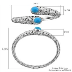 Royal Bali Kollektion - Sleeping Beauty Türkis Armreif Ca. 18.5 Cm 925 Silber Ca. 4.72 Ct -Mode Zubehör Geschäft 7536627 5