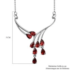 Roter Granat Halskette Ca. 45 Cm Edelstahl Ca. 3.61 Ct -Mode Zubehör Geschäft 7536877 6