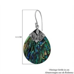 Royal Bali Kollektion - Abalone Muschel Ohrringe 925 Silber Ca. 2.00 Ct -Mode Zubehör Geschäft 7537236 4