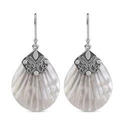 Royal Bali Kollektion - Perlmutt Ohrringe 925 Silber Ca. 2.00 Ct