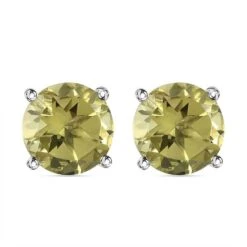 Ouro Verde-Quarz Ohrringe, 925 Silber Platiniert Ca. 3.34 Ct