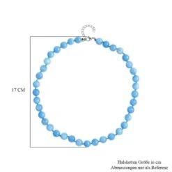 Blauer Quarzit Halskette, (9-11mm), Ca. 45 Cm, Reiner Edelstahl, Ca. 296.00 Ct 7 Blauer Quarzit Halskette, (9-11mm), Ca. 45 Cm, Reiner Edelstahl, Ca. 296.00 Ct -Mode Zubehör Geschäft 7550425 3