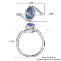 AA Tansanit Ring, 925 Silber Platiniert (Größe 17.00) Ca. 1.47 Ct -Mode Zubehör Geschäft 7554182 6