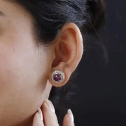 Afrikanischer Amethyst, Weißer Zirkon Ohrringe, 925 Silber Vergoldet Ca. 4.87 Ct -Mode Zubehör Geschäft 7561347 2